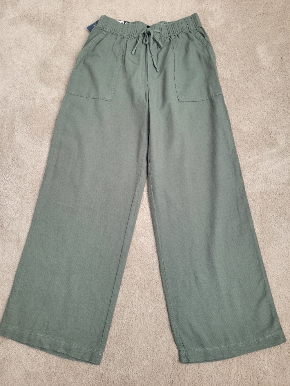 GAP Women's Pull On Linen Pant Size Small Green